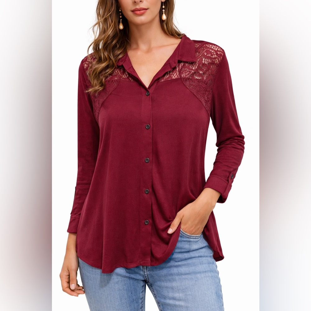 Wet seal 3/4 Sleeve Shirt For Women L